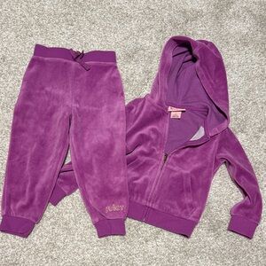 Juicy Couture Plush Purple Hoodie Set